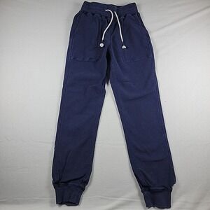 Faherty Women's Joggers Sz Sm Navy Patch Pocket Drawstring Heavy Cotton‎